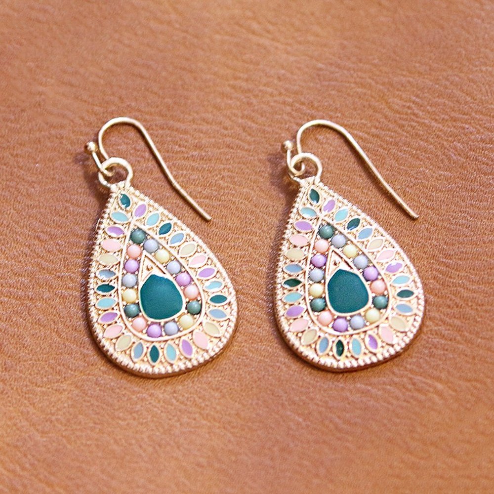 A New Day Colorful Gold Drop Earrings